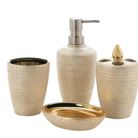GOLDEN SHIMMER BATH ACCESSORIES - Picture 2 of 2